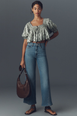 Joe's Jeans Petite Mia High-rise Wide-leg Jeans In Blue