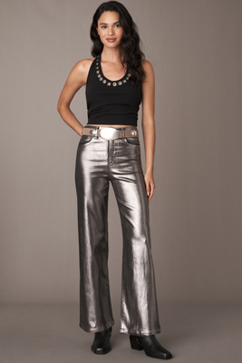 Joe's Jeans The Mia High-rise Wide-leg Jeans In Silver