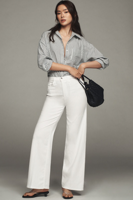 Joe's Jeans Petite Mia High-rise Wide-leg Jeans In White