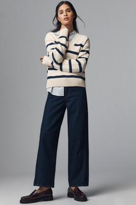 Joe's Jeans The Ryan Petite Low-slung Baggy Wide-leg Jeans In Blue