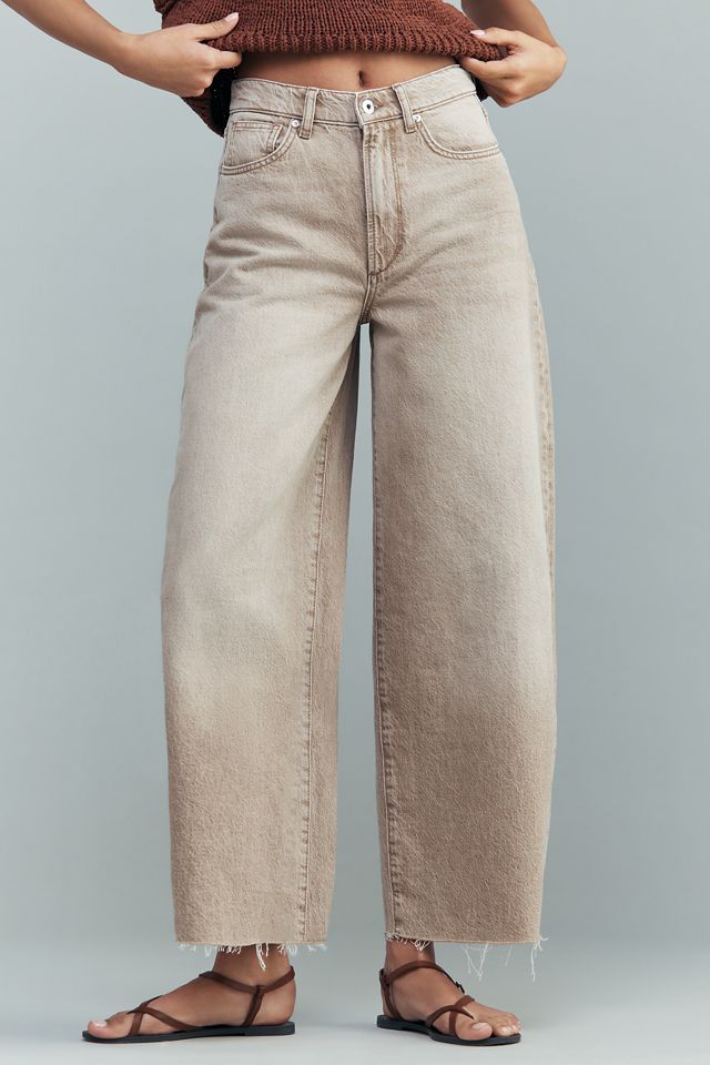  Jeans ボア　ベスト　アイボリー　XS Joe's Jeans Billie Crop High-Rise Barrel Jeans | Anthropologie