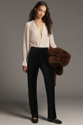 Joe's Jeans Margot High-rise Straight-leg Jeans In Black