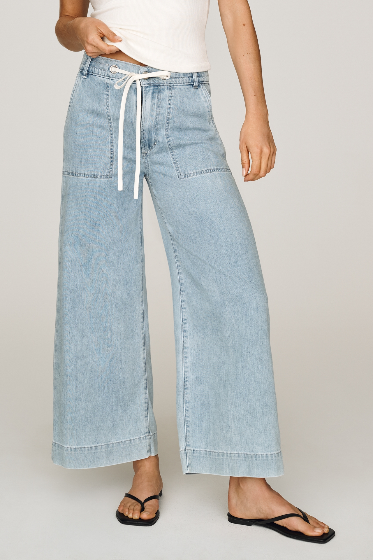 Joe's Jeans Madeline High-Rise Wide-Leg Drawstring