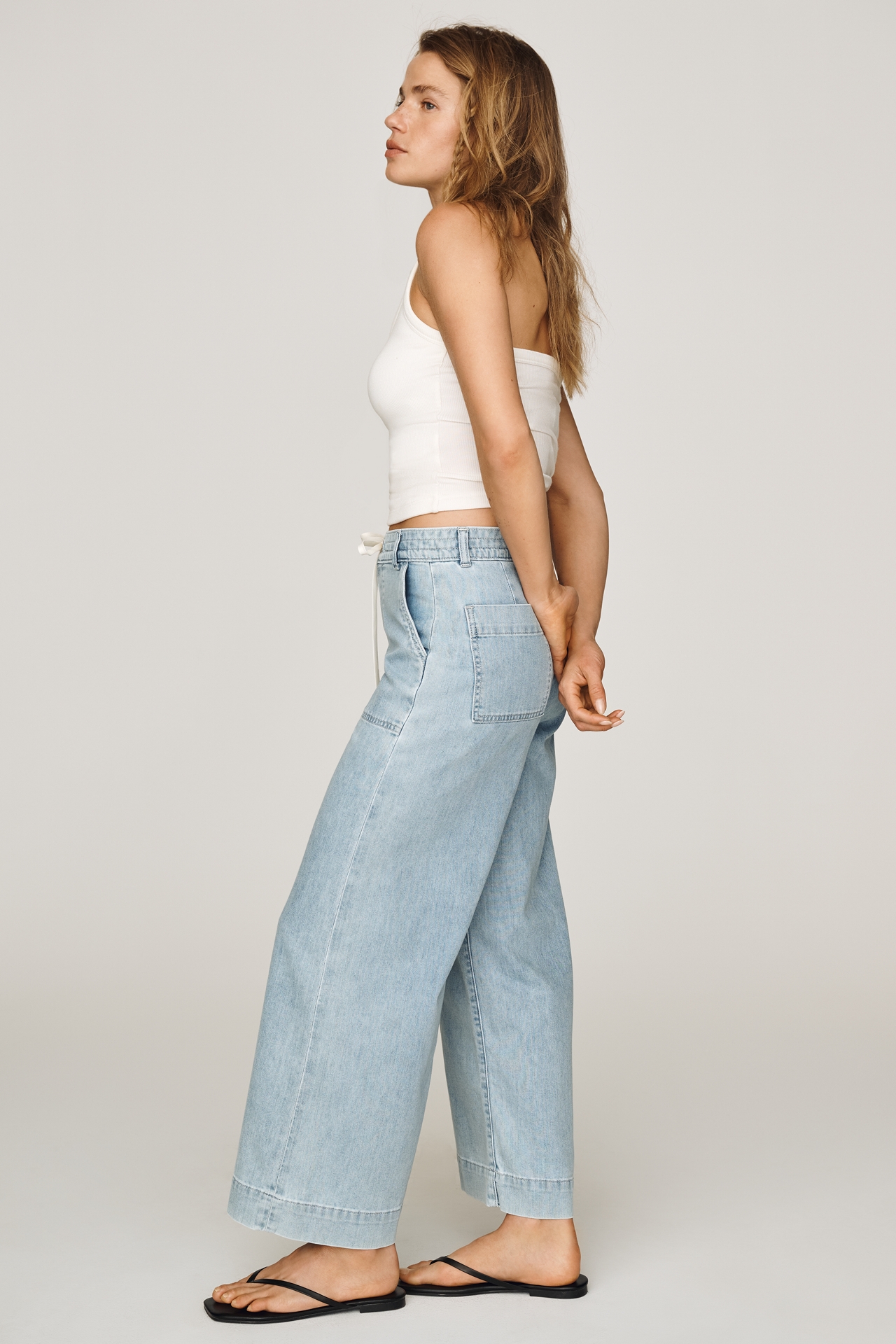 Joe's Jeans Madeline High-Rise Wide-Leg Drawstring