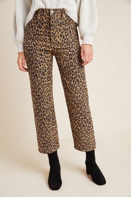 ribcage leopard print corduroy jeans