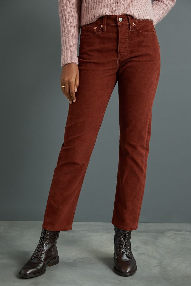 Wedgie Straight Fit Corduroy Pants - Brown