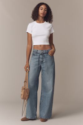 Levis XL Straight Mid-Rise Wide-Leg Tie-Waist Jeans