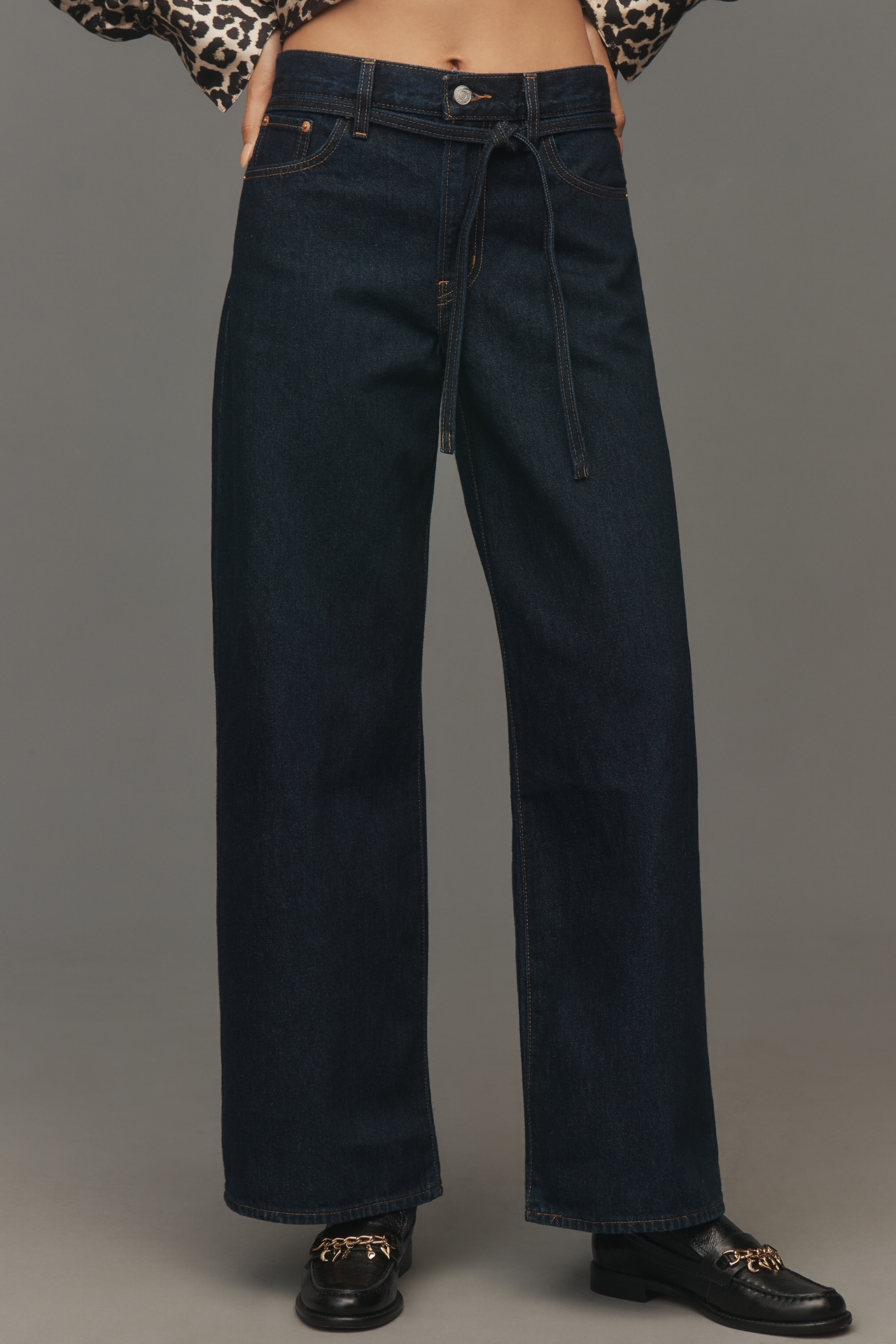 Levi's XL Straight High-Rise Wide-Leg Tie-Waist Jeans