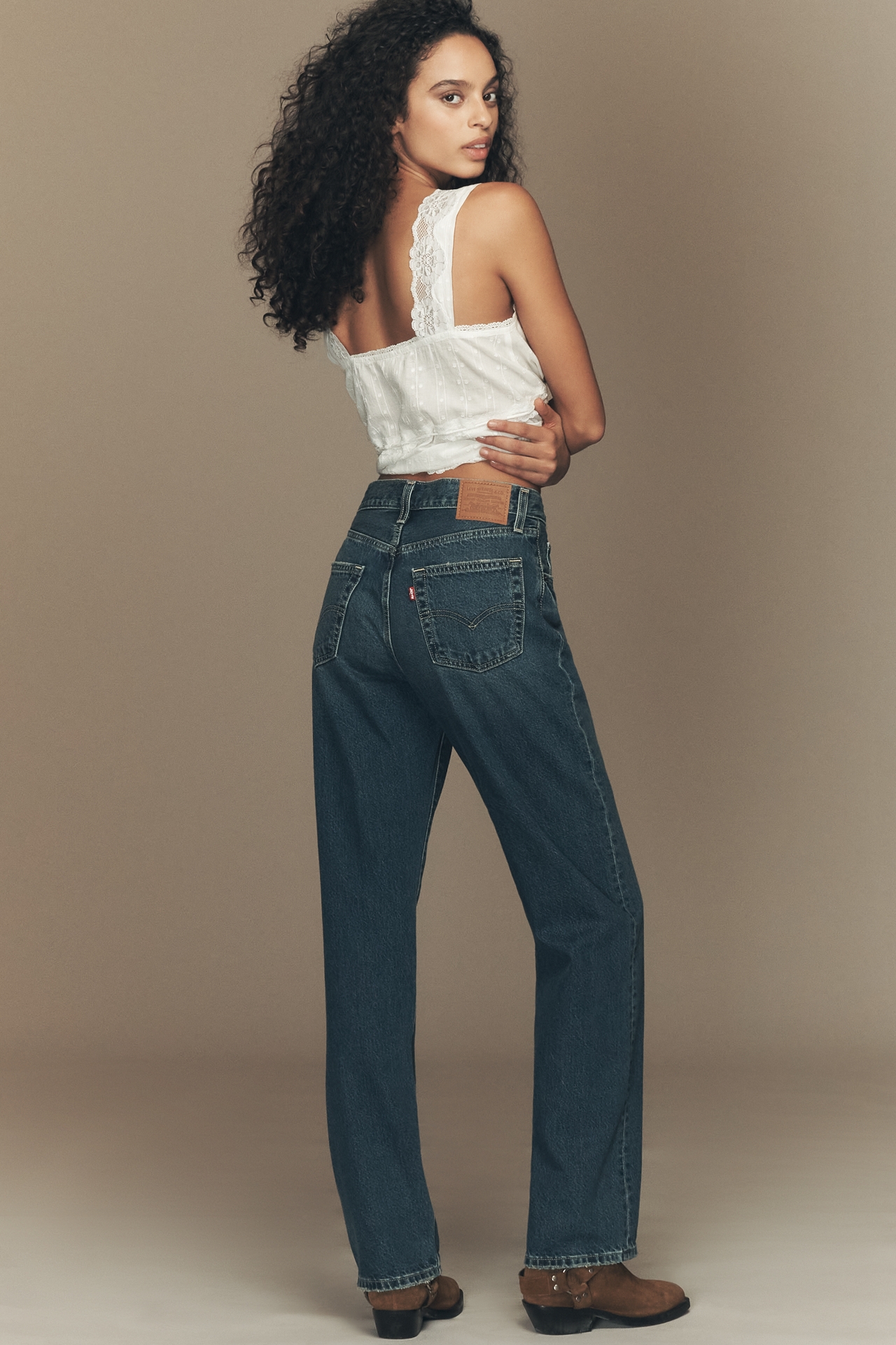 Levi's Cotton Easy Dad High-Rise Wide-Leg Jeans