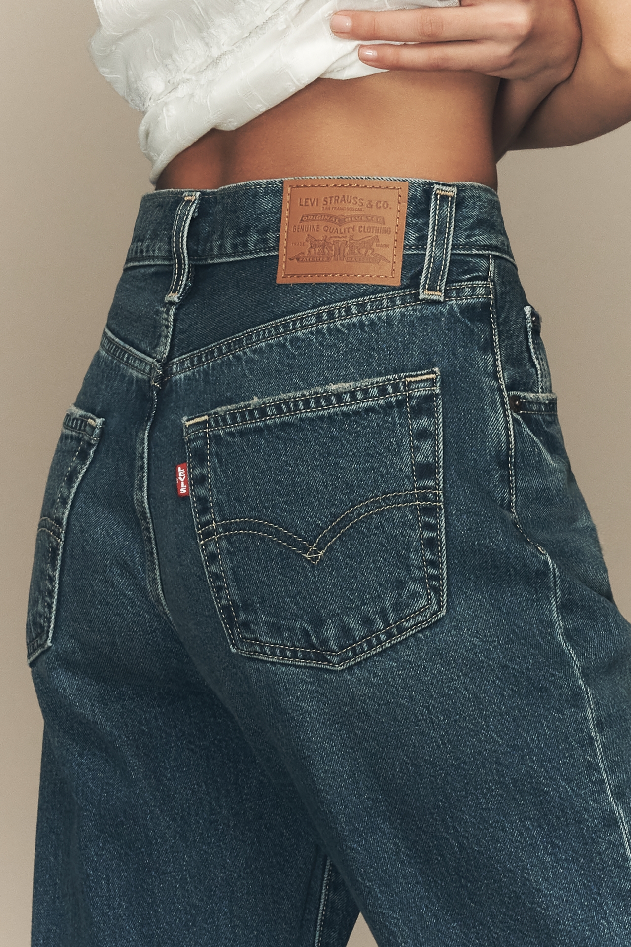 Levi's Cotton Easy Dad High-Rise Wide-Leg Jeans