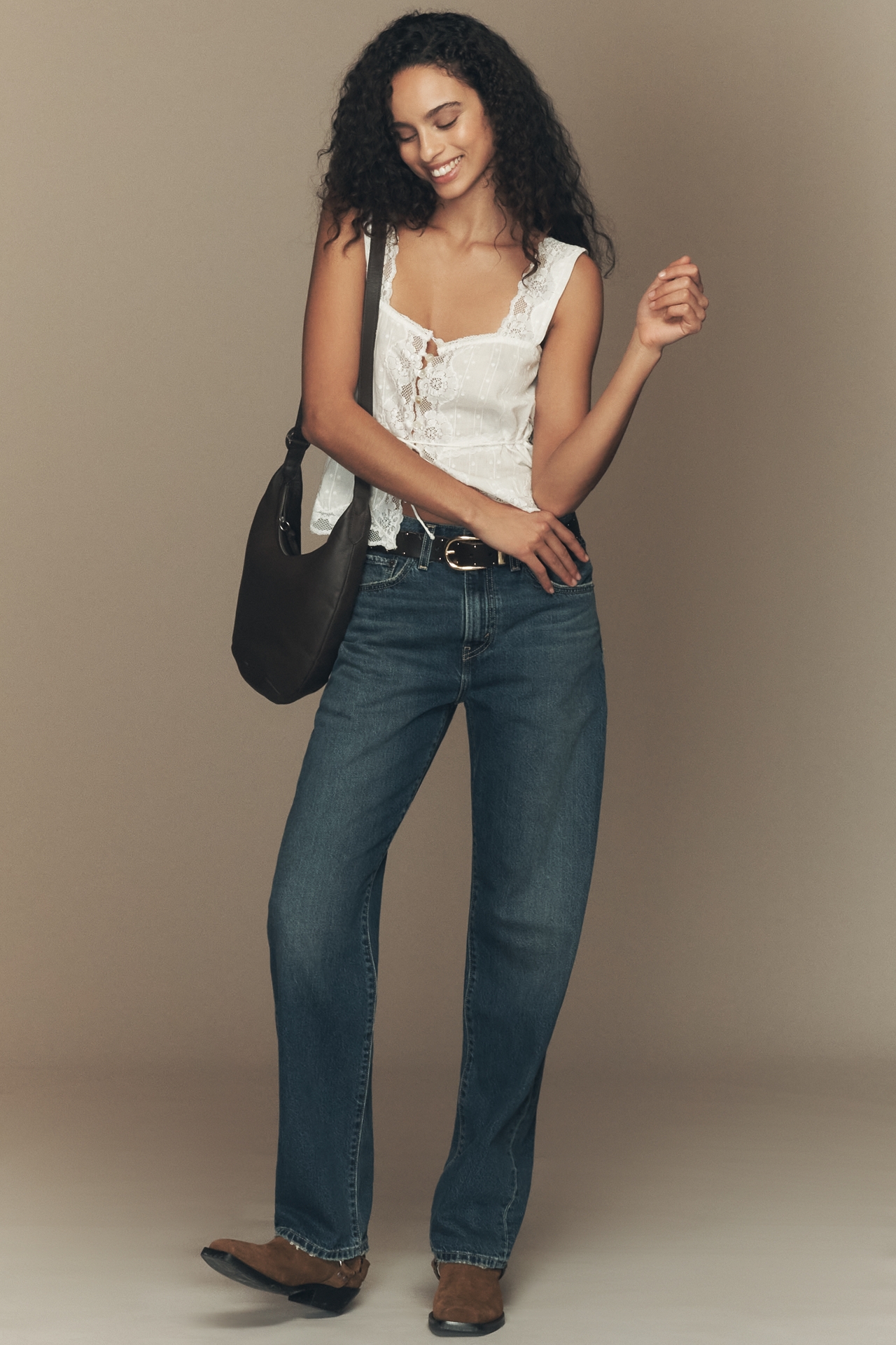 Levi's Cotton Easy Dad High-Rise Wide-Leg Jeans