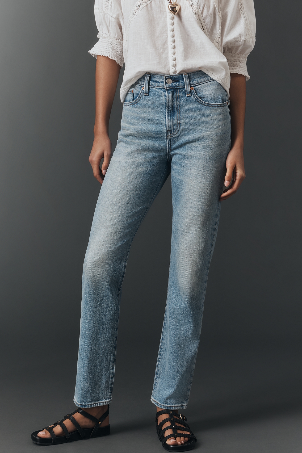 Levi's Wedgie High-Rise Slim Straight-Leg Jeans