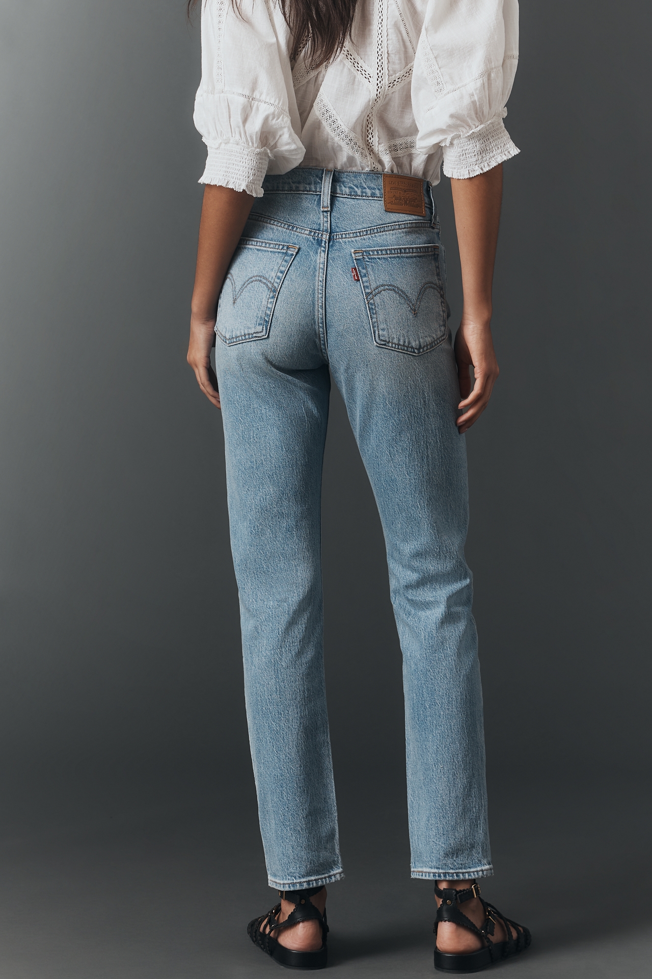 Levi's Wedgie High-Rise Slim Straight-Leg Jeans