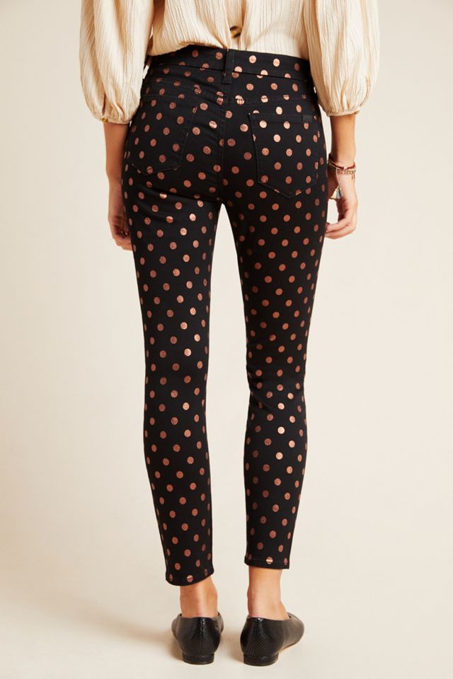 Jen7 by 7 For All Mankind Metallic Dot High-Rise Skinny Ankle Jeans #1