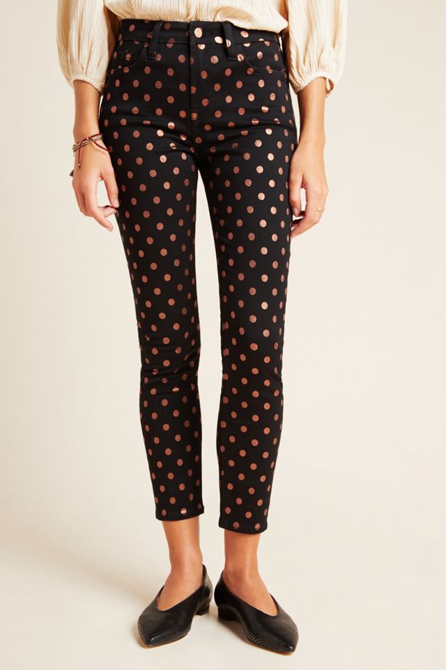 Jen7 by 7 For All Mankind Metallic Dot High-Rise Skinny Ankle Jeans #2