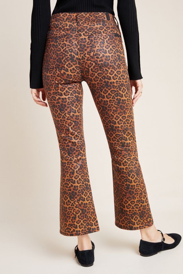 7 For All Mankind Leopard High-Rise Coated Slim Jeans #1