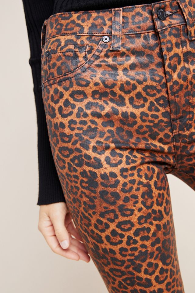 7 For All Mankind Leopard High-Rise Coated Slim Jeans #2