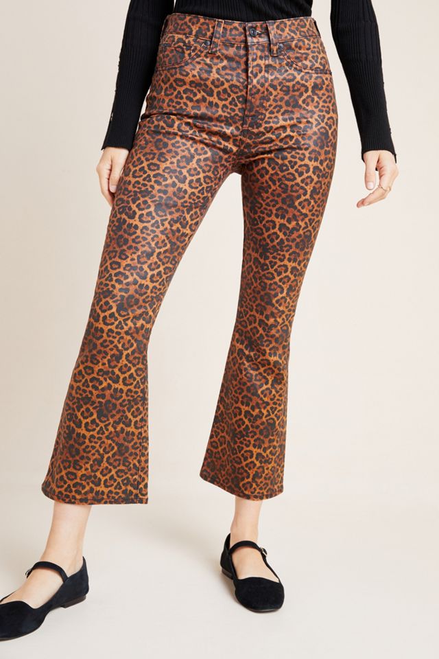 7 For All Mankind Leopard High-Rise Coated Slim Jeans #4