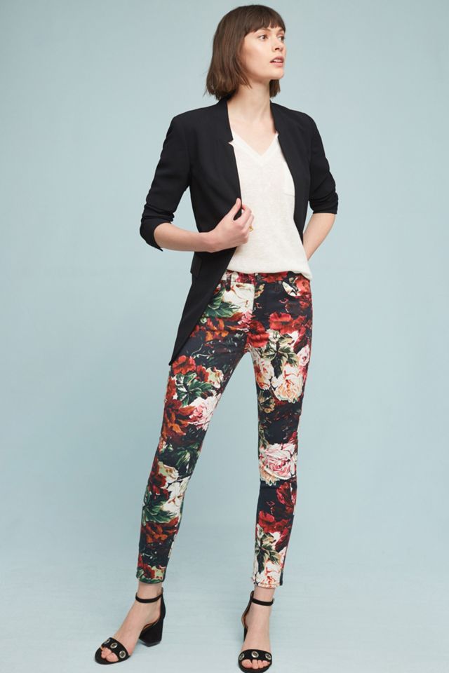 7 For All Mankind Floral Low-Rise Skinny Jeans #1