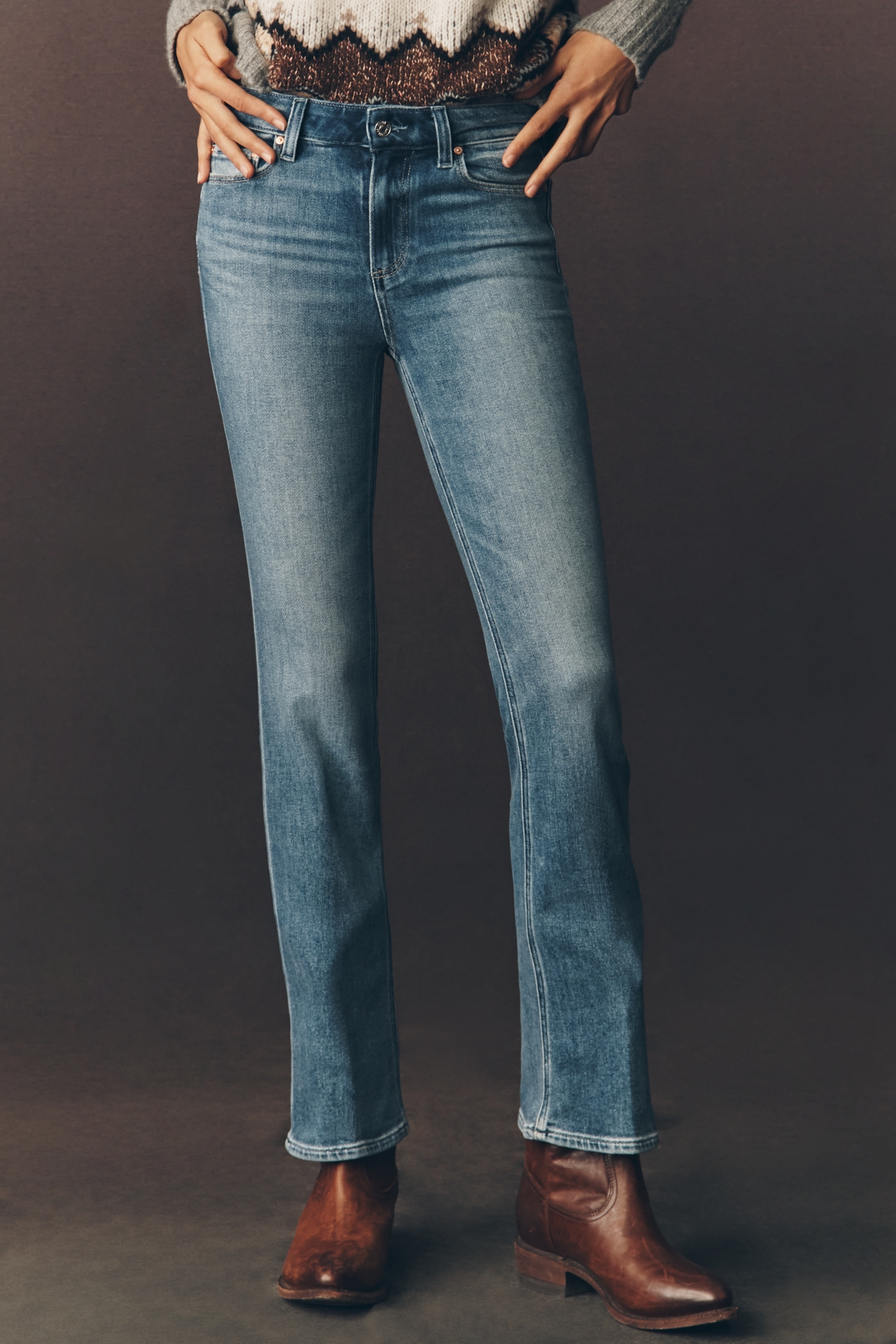 PAIGE Petite High-Rise Manhattan Jeans
