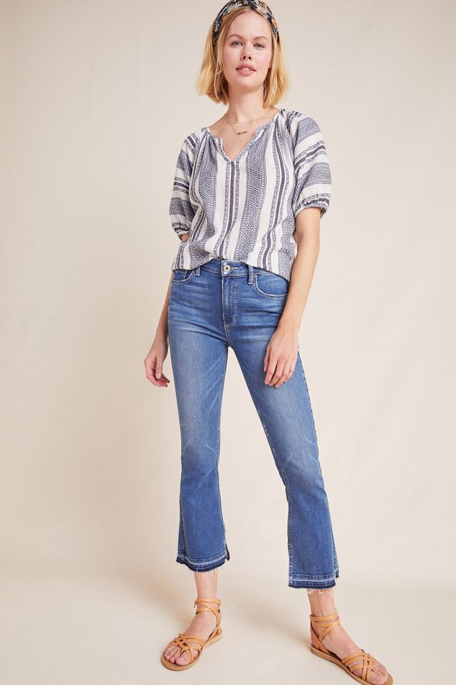 Paige Colette High-Rise Cropped Flare Jeans | Anthropologie