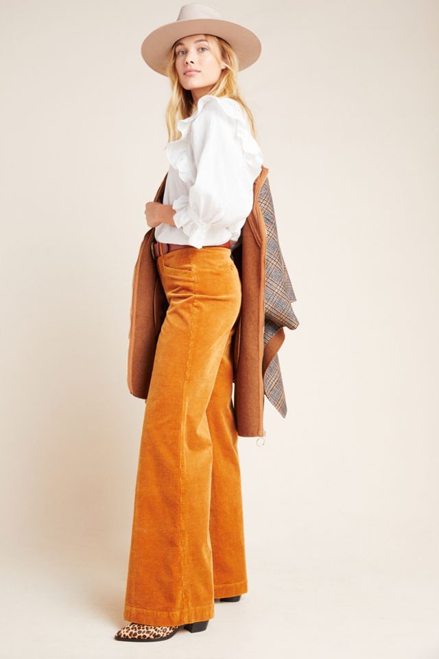 Paige Sutton High-Rise Flare Corduroy Pants #1