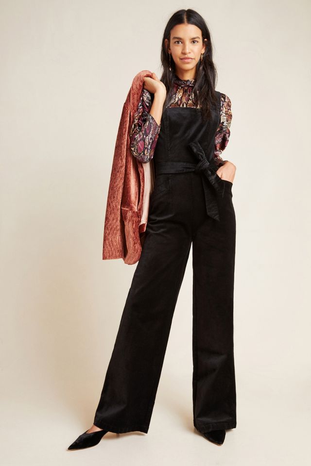 By Anthropologie The Femme Velvet Jumpsuit