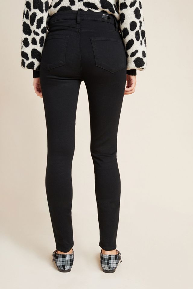 Paige Hoxton Velvet-Paneled High-Rise Skinny Jeans #1