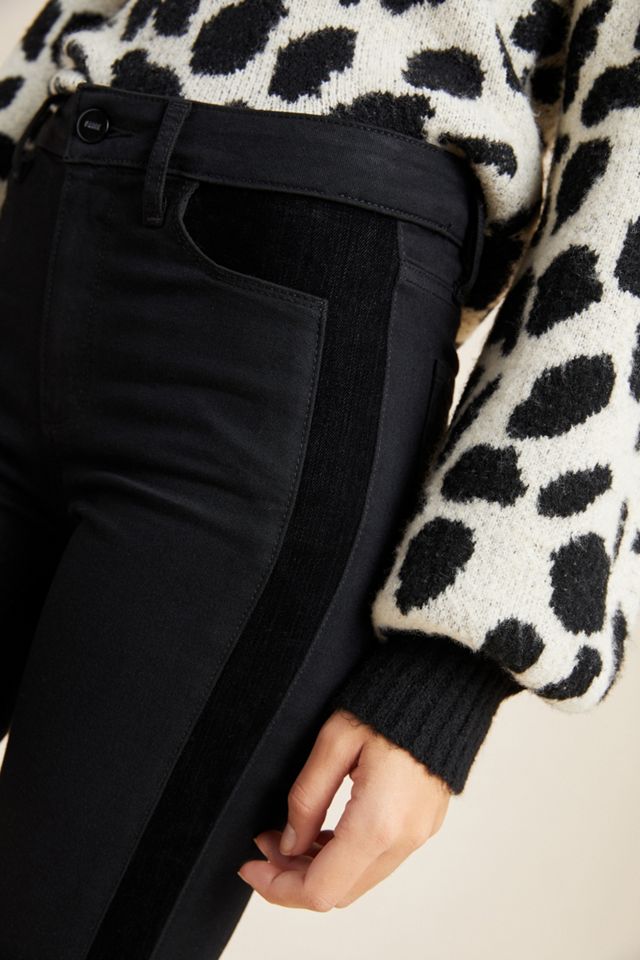 Paige Hoxton Velvet-Paneled High-Rise Skinny Jeans #2