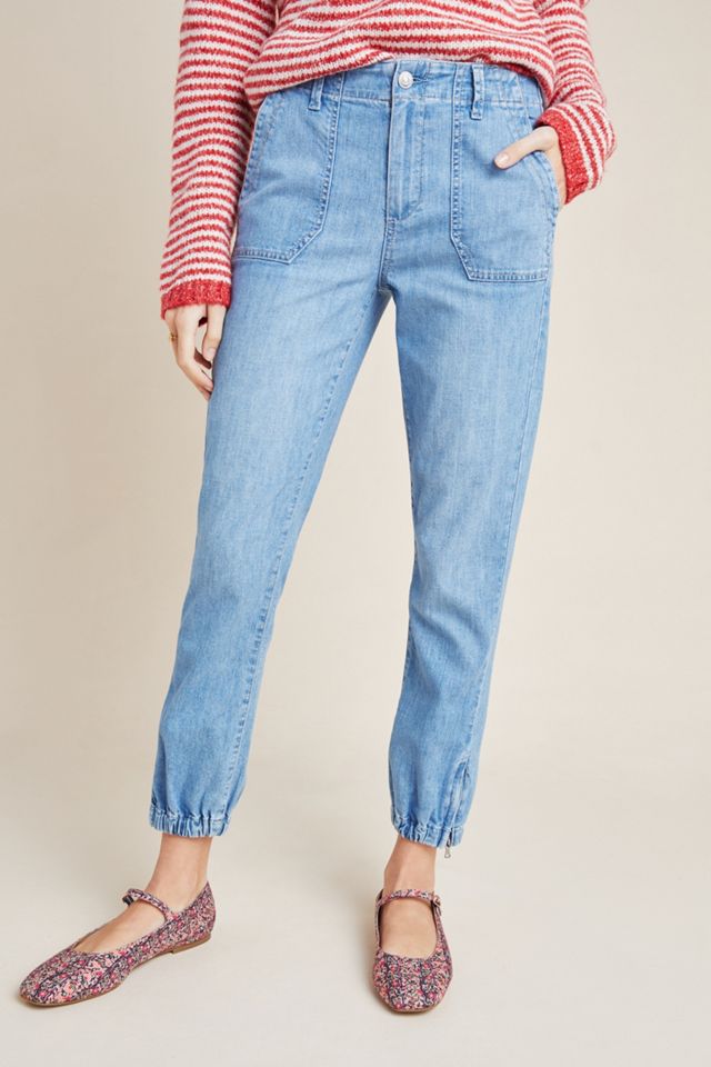 Paige Mayslie High-Rise Denim Joggers #2