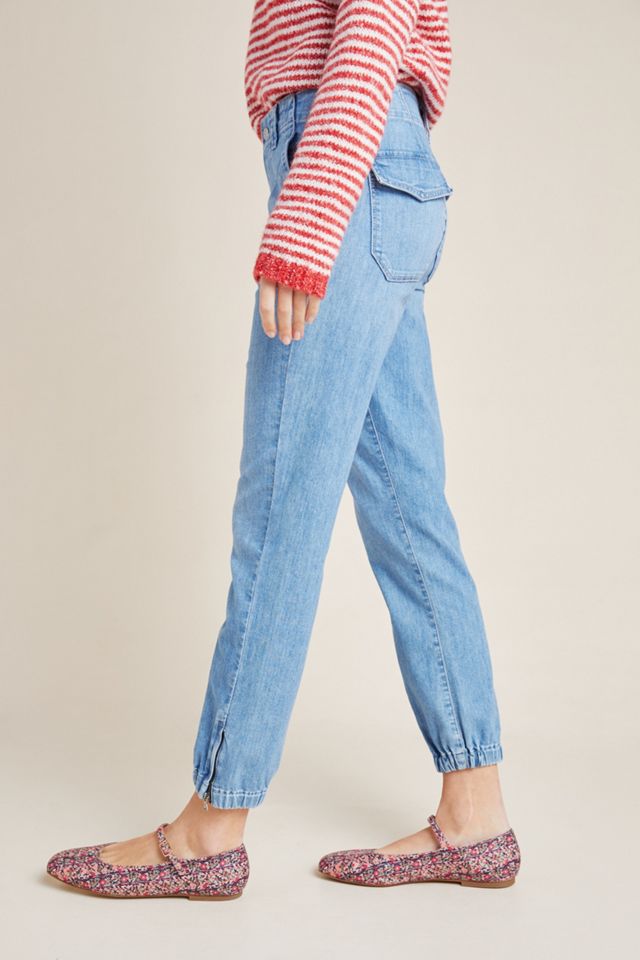 Paige Mayslie High-Rise Denim Joggers #3