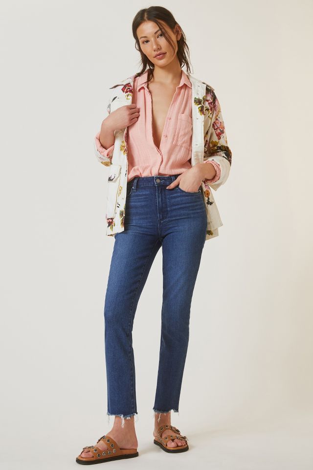 Paige Cindy High-Rise Raw-Hem Cropped Jeans | Anthropologie