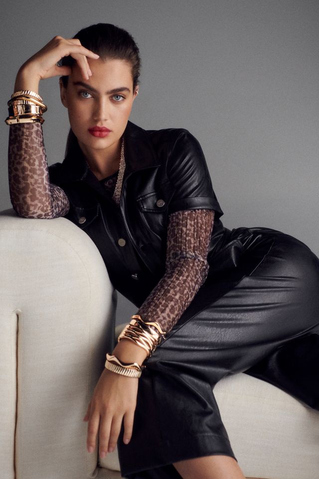 Paige Anessa Faux Leather Jumpsuit | Anthropologie