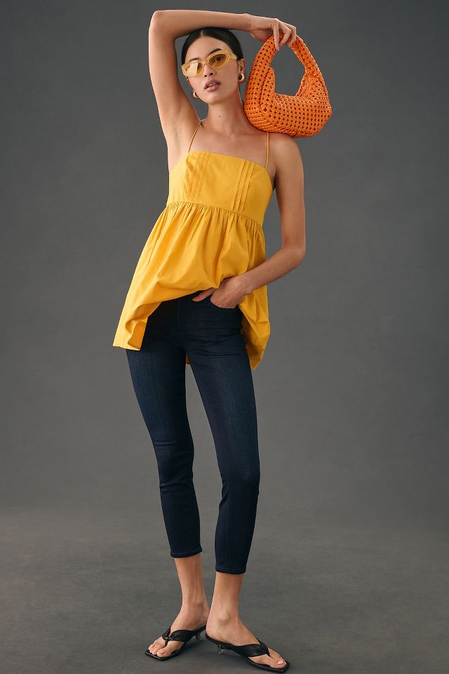 Grey jeans 2024 yellow top