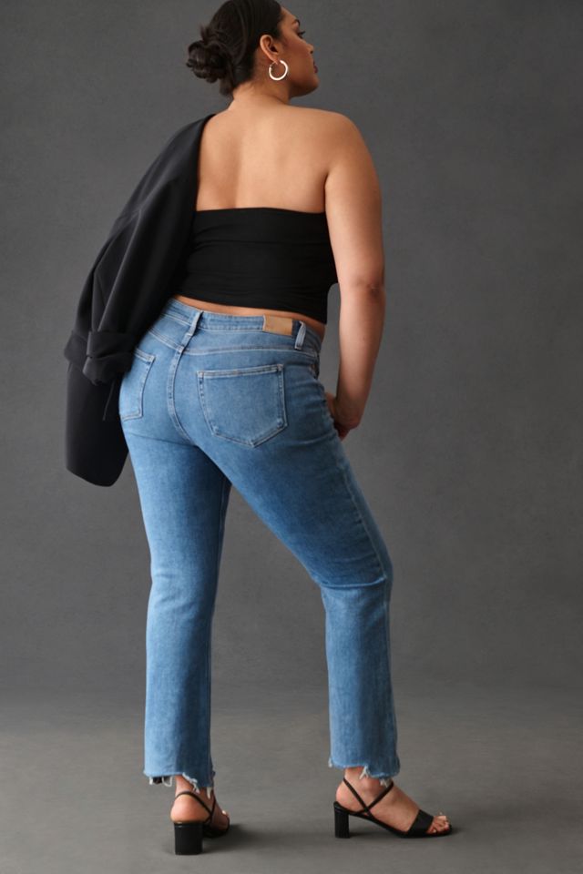 PAIGE Cindy High-Rise Raw Hem Straight Leg Jeans #7