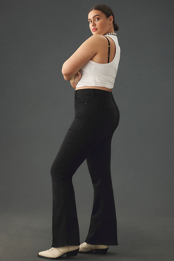 Paige Manhattan High-rise Bootcut Jeans In Black