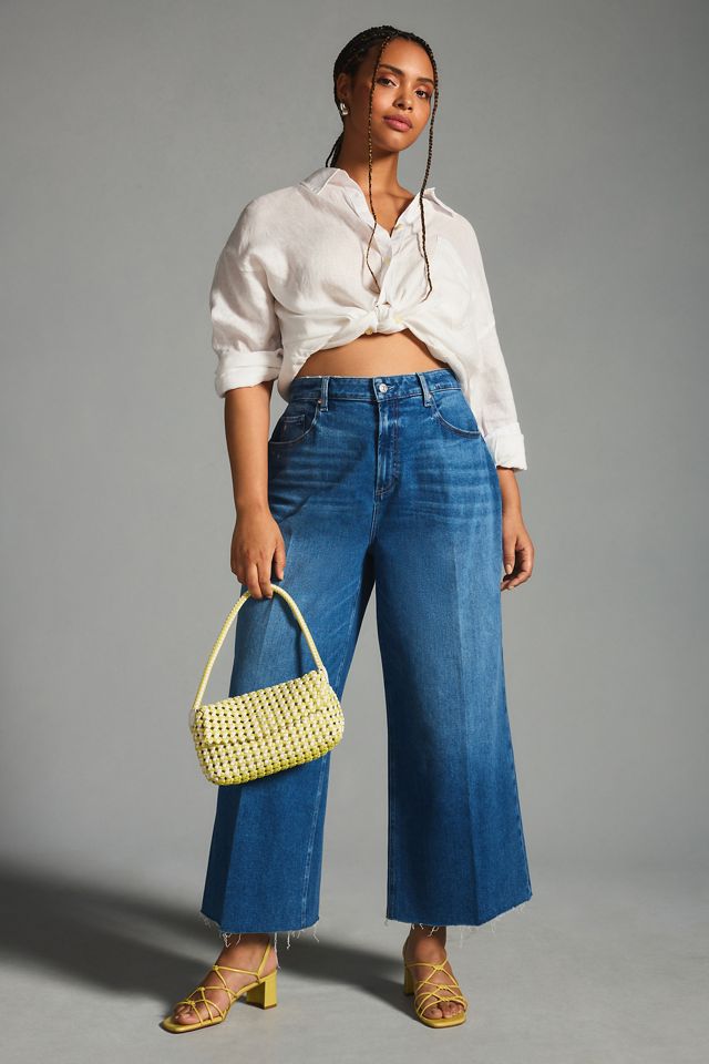 PAIGE Anessa Crop High-Rise Wide-Leg Jeans #6