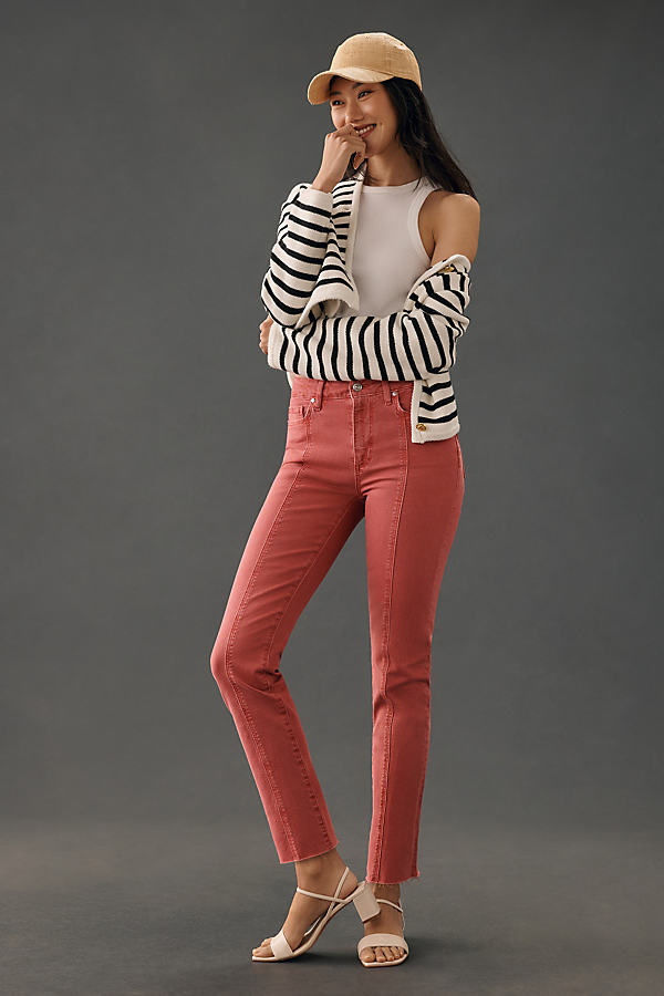 Paige Cindy Seamed High-rise Straight-leg Jeans In Vintage Sweet Rose