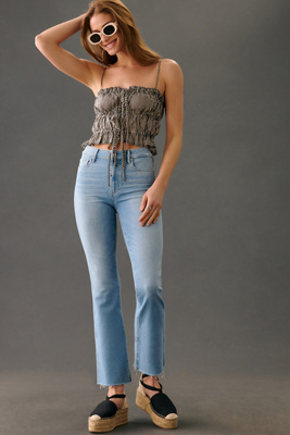 PAIGE PAIGE COLETTE MID-RISE RAW-HEM CROP FLARE JEANS