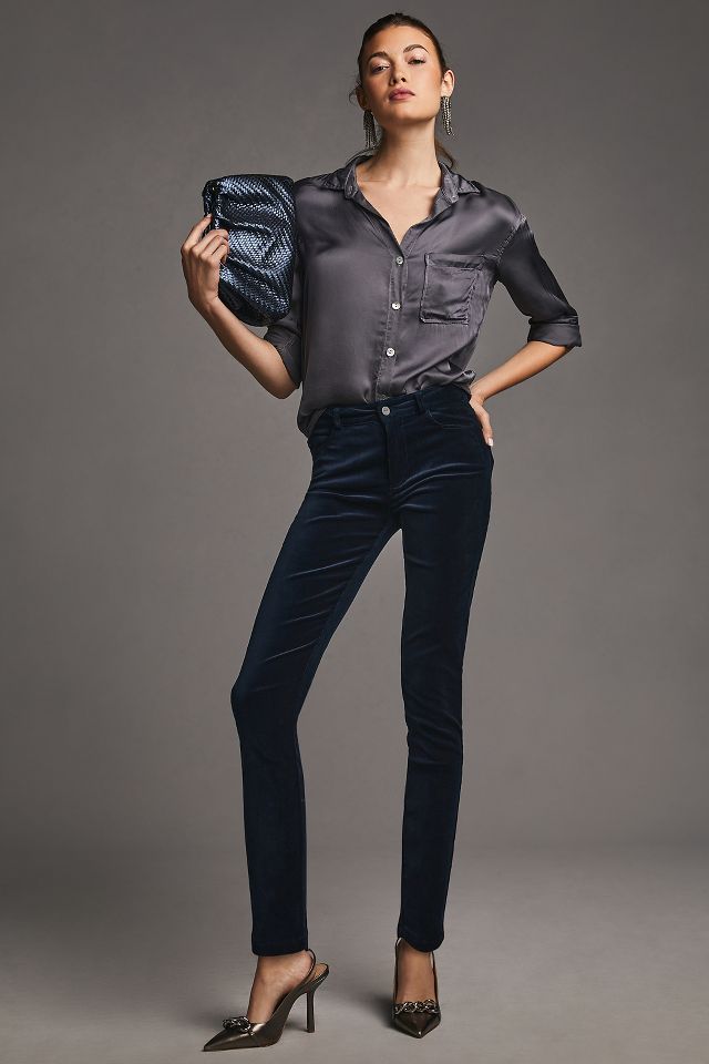 High-Rise Skinny Velvet Pant