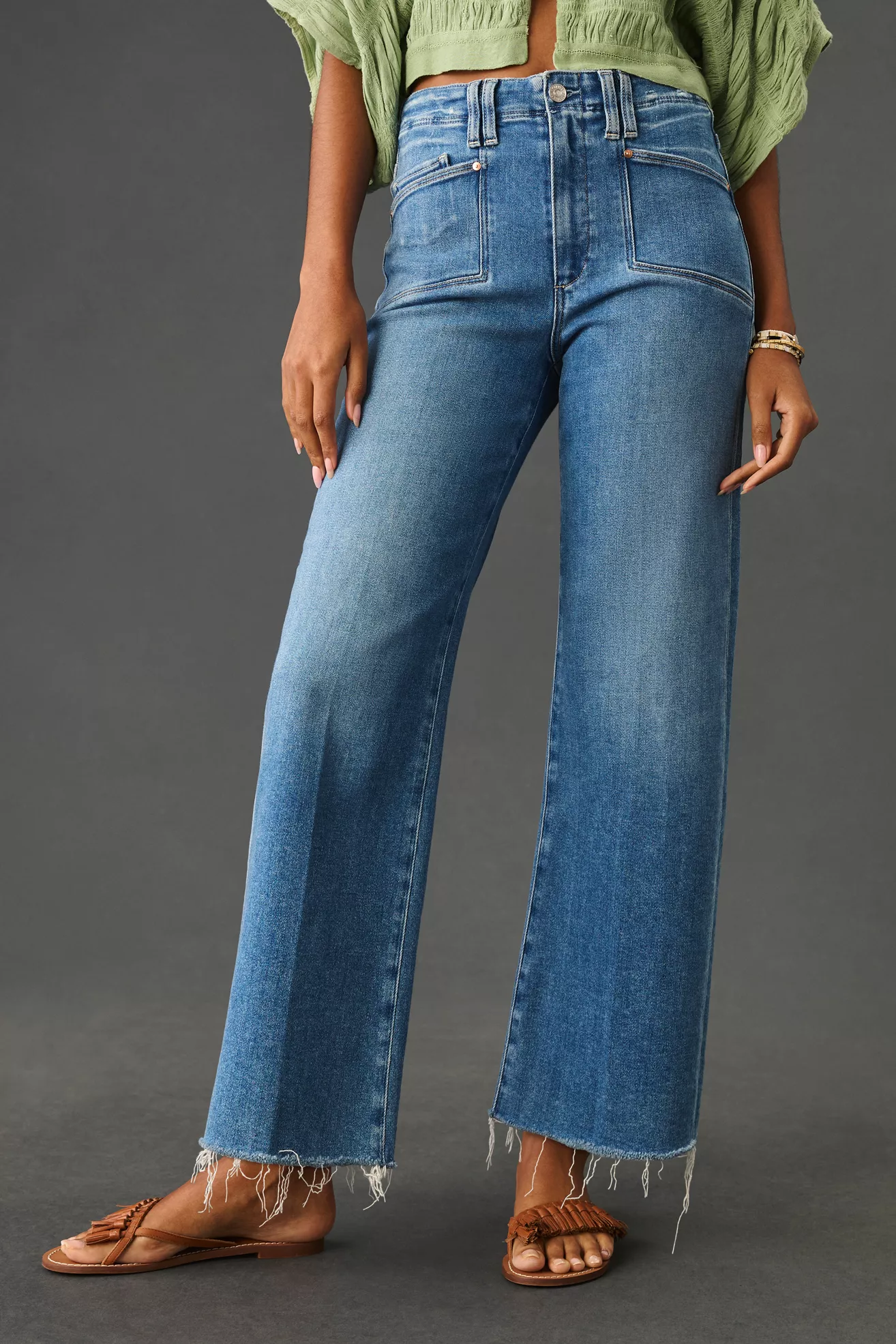 PAIGE Anessa High-Rise Wide-Leg Crop Jeans