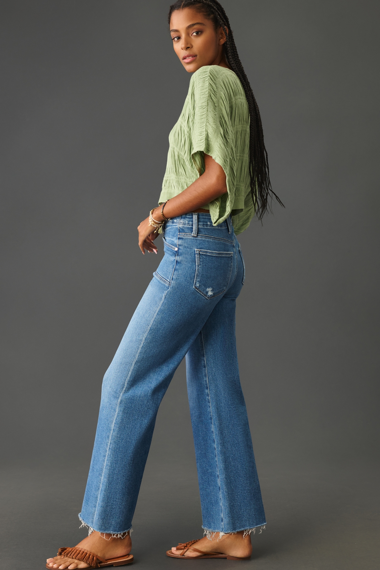 PAIGE Anessa High-Rise Wide-Leg Crop Jeans