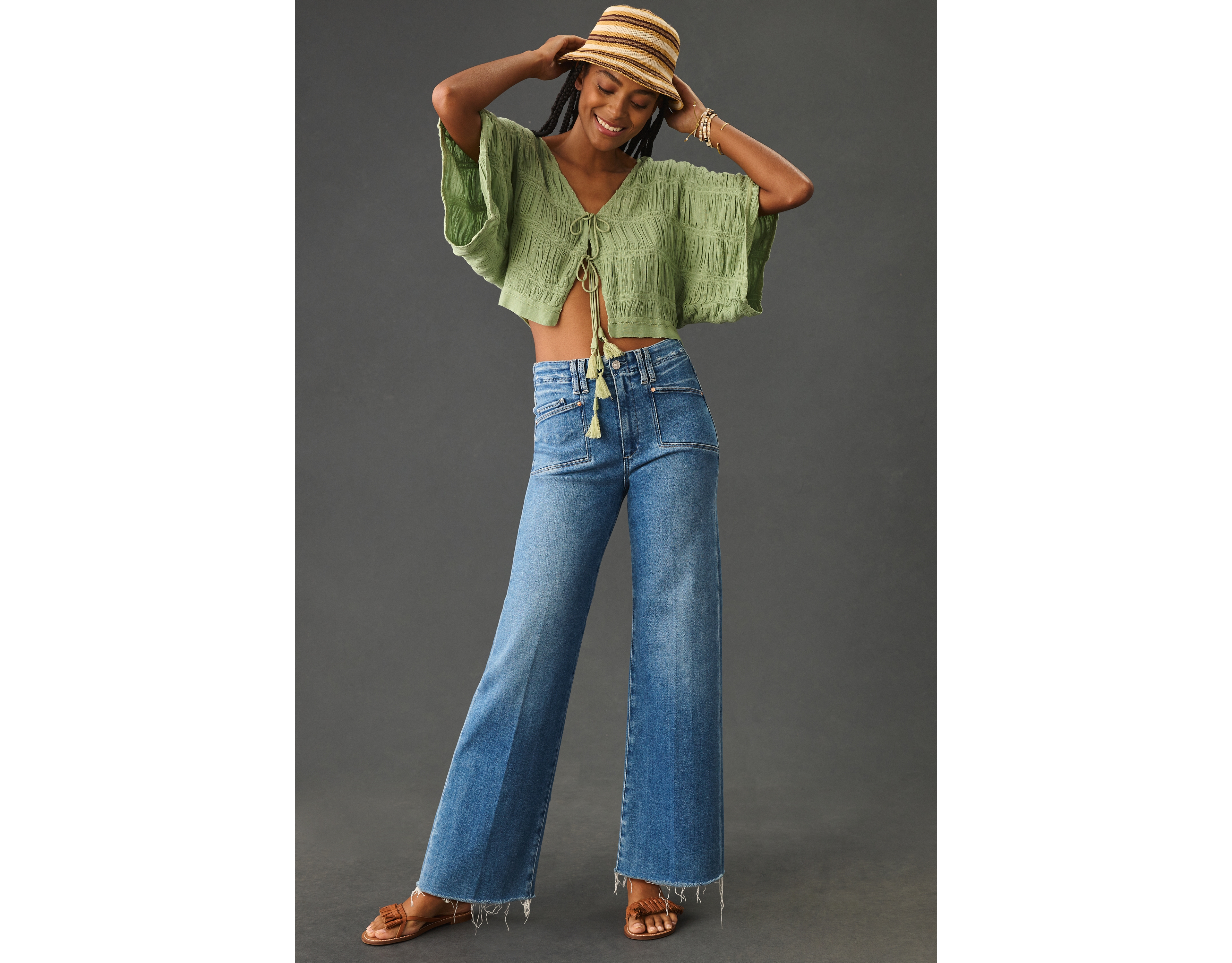 PAIGE Anessa High-Rise Wide-Leg Crop Jeans