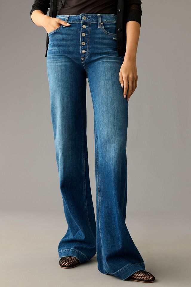 PAIGE Leenah High-Rise Wide-Leg Jeans #1