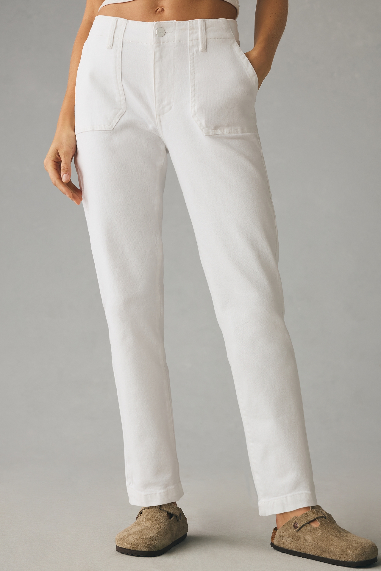 PAIGE Mayslie Mid-Rise Straight-Leg Ankle Jeans