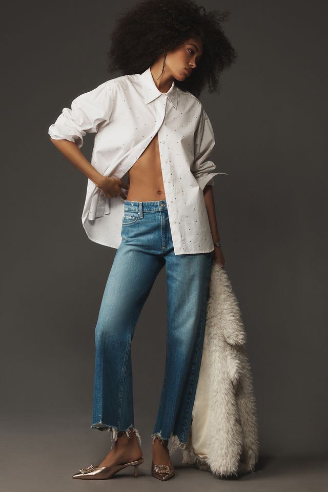 High Rise Crop Wide Leg Jeans