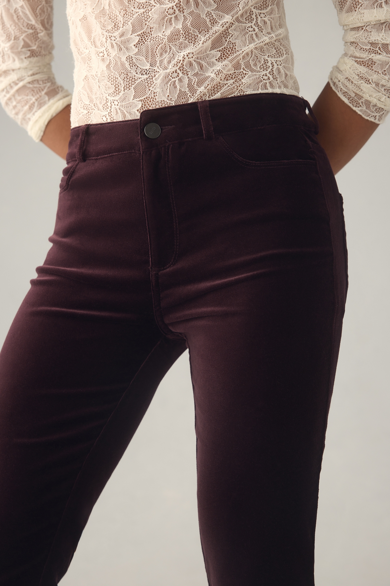 PAIGE Claudine Velvet High-Rise Crop Flare Jeans