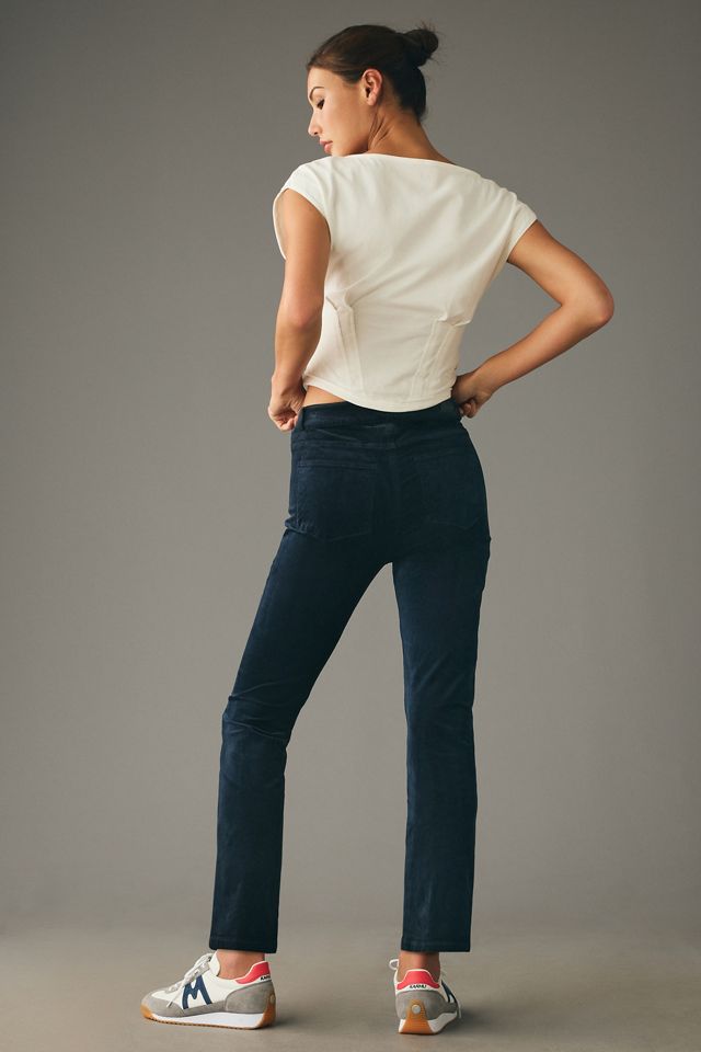 PAIGE Cindy Velvet Twisted Seam High-Rise Straight-Leg Jeans #2