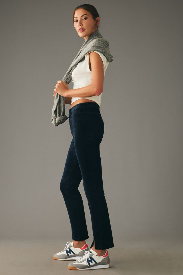 PAIGE Cindy Velvet Twisted Seam High-Rise Straight-Leg Jeans #4