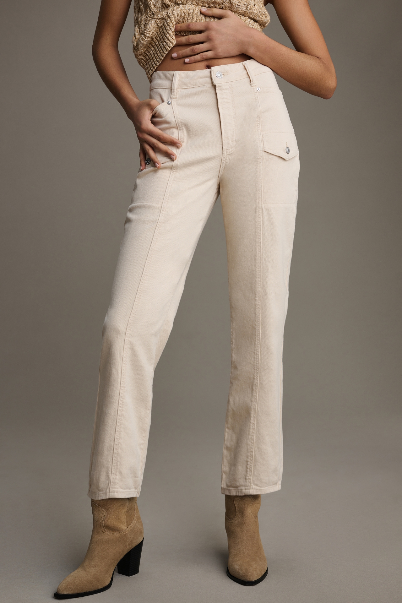 PAIGE Alexis High-Rise Cargo Tapered Jeans